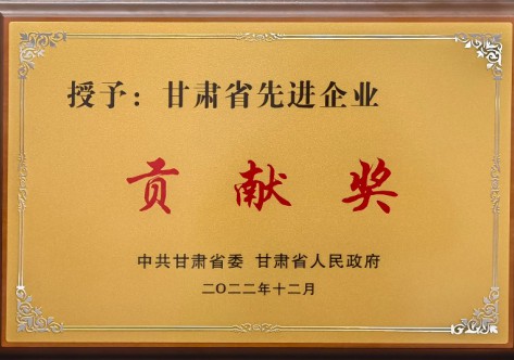 甘肅省先進(jìn)企業(yè)貢獻獎